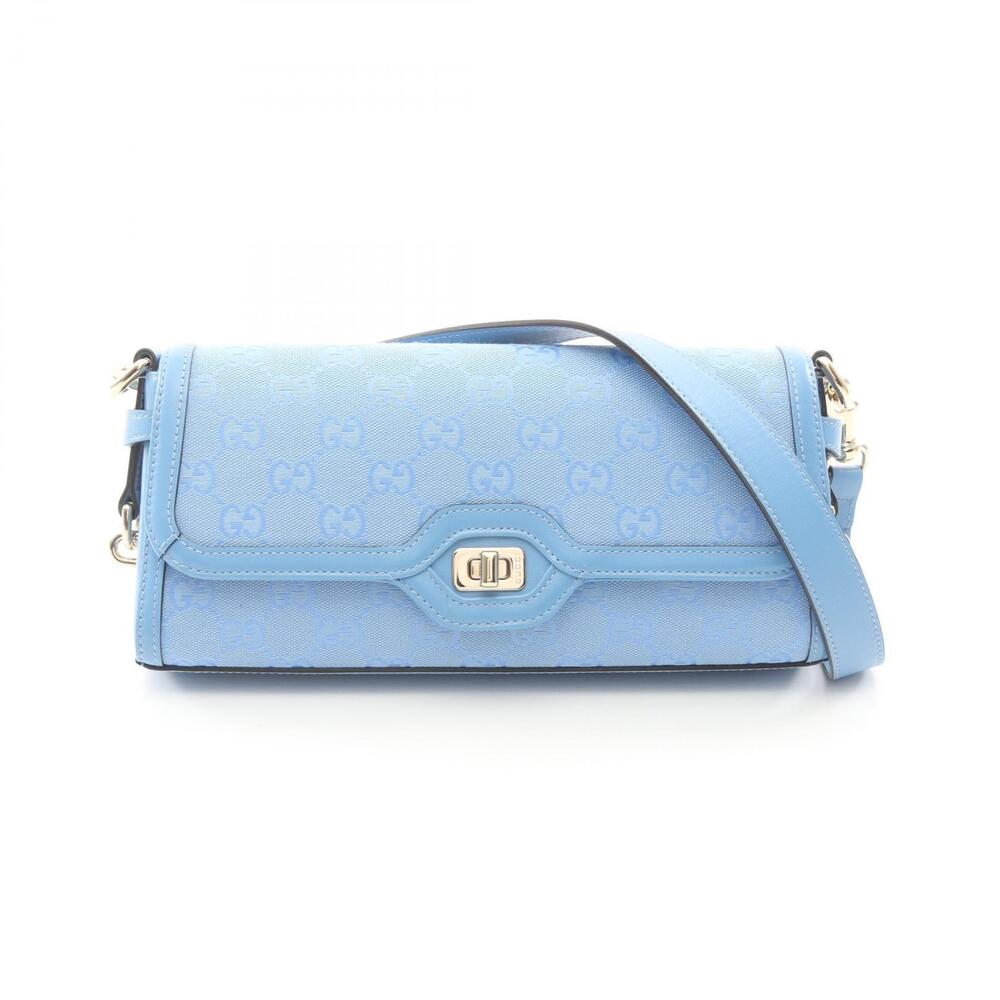 Gucci Luce GG Canvas Leather Shoulder Bag Blue